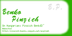 benko pinzich business card
